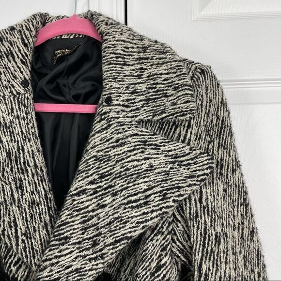 Rinascimento Double Breasted Black and White Wool Blend Coat - Picture 9 of 16